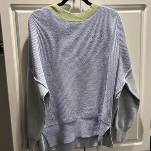 RD Style Blue and Green Crew Neck Sweater